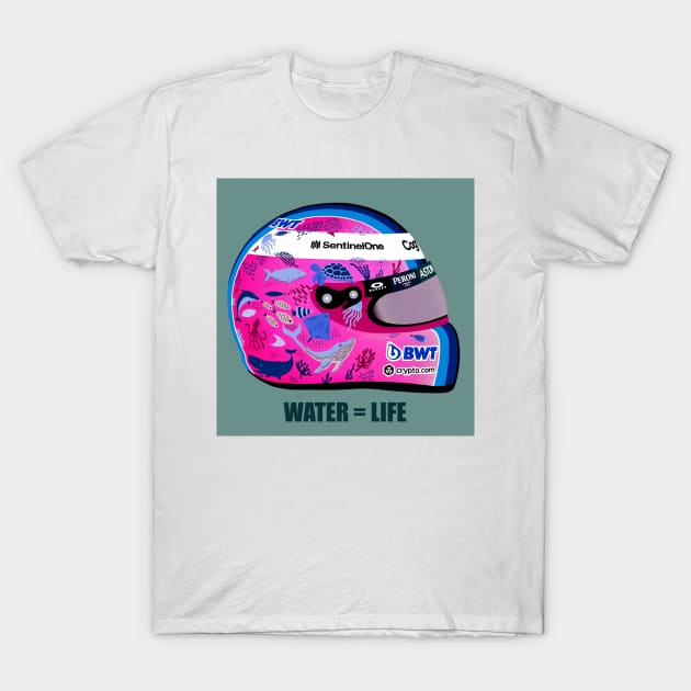 Sebastian Vettel - 2021 Turkish GP helmet (with background) T-Shirt by emstanden25